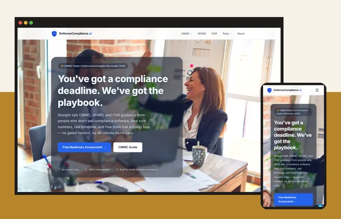 DefenseCompliance.ai website